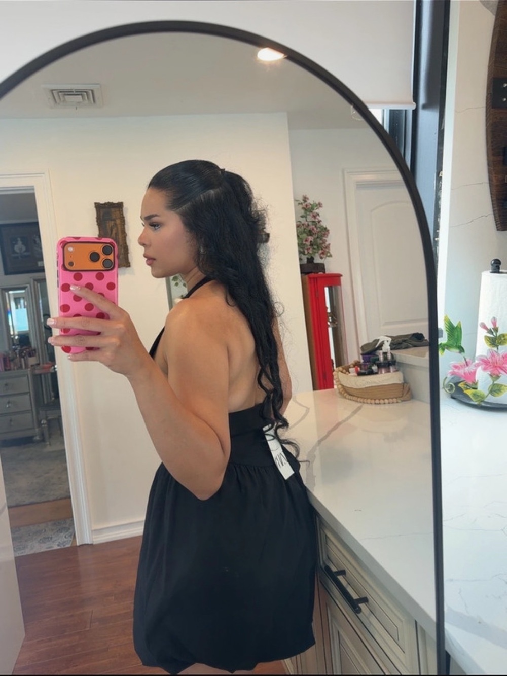 Zara Black Halter Bubble Mini Dress - Picture 7 of 7